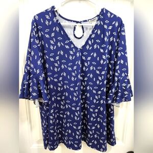 Women's Plus Size 2X Shirt Top Navy Blue